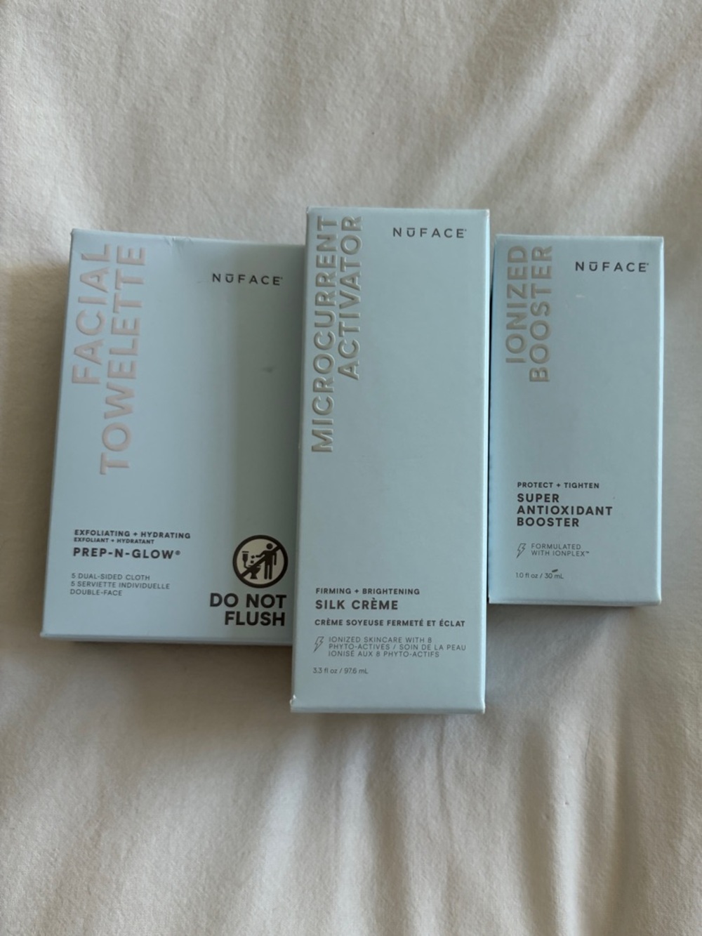 NuFACE Prep-n-Glow , silk creme , super antioxidant booster
